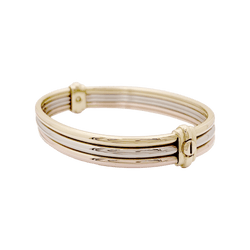 Bracelet Jonc CARTIER "Vétéran" en or jaune, or blanc et or rose - Castafiore