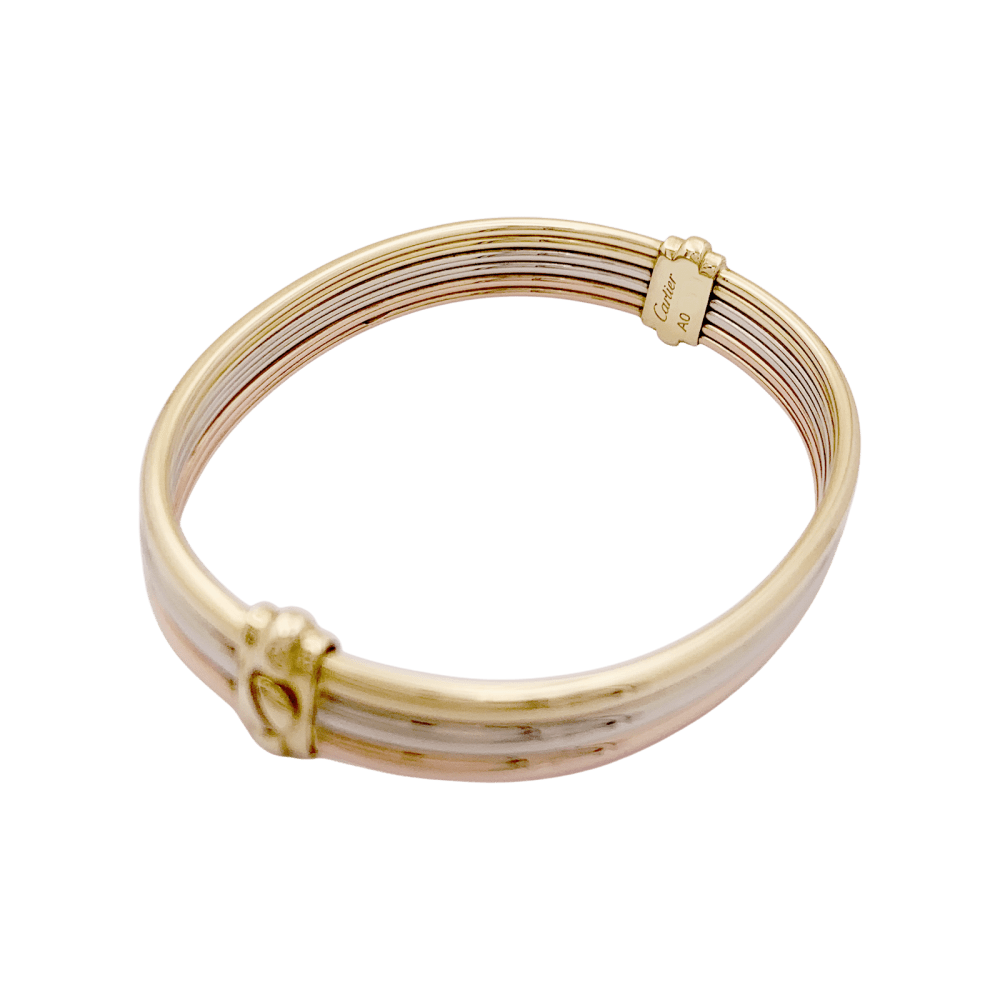 Bracelet Jonc CARTIER "Vétéran" en or jaune, or blanc et or rose - Castafiore