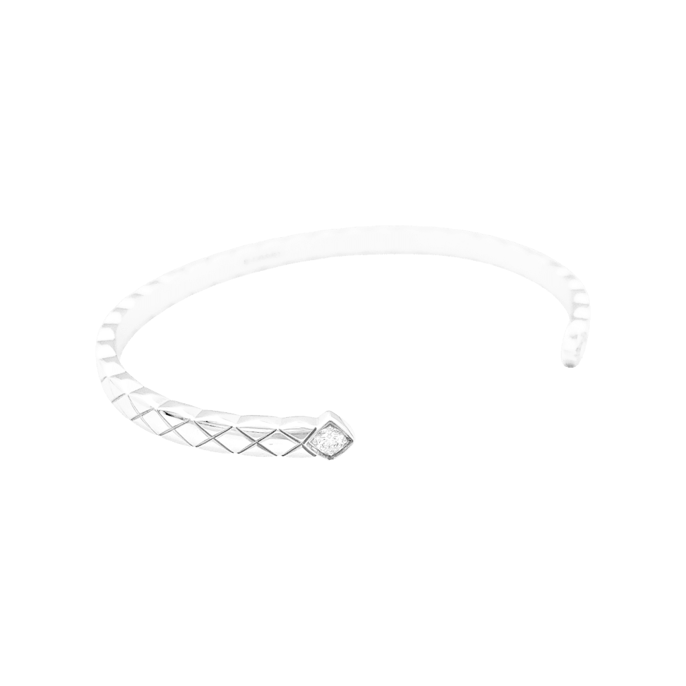 Bracelet Jonc CHANEL "Coco Crush" en or blanc et diamants - Castafiore