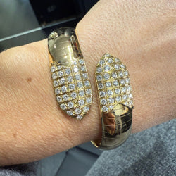 Bracelet Jonc CHAUMET "Plume" en or jaune et diamants - Castafiore