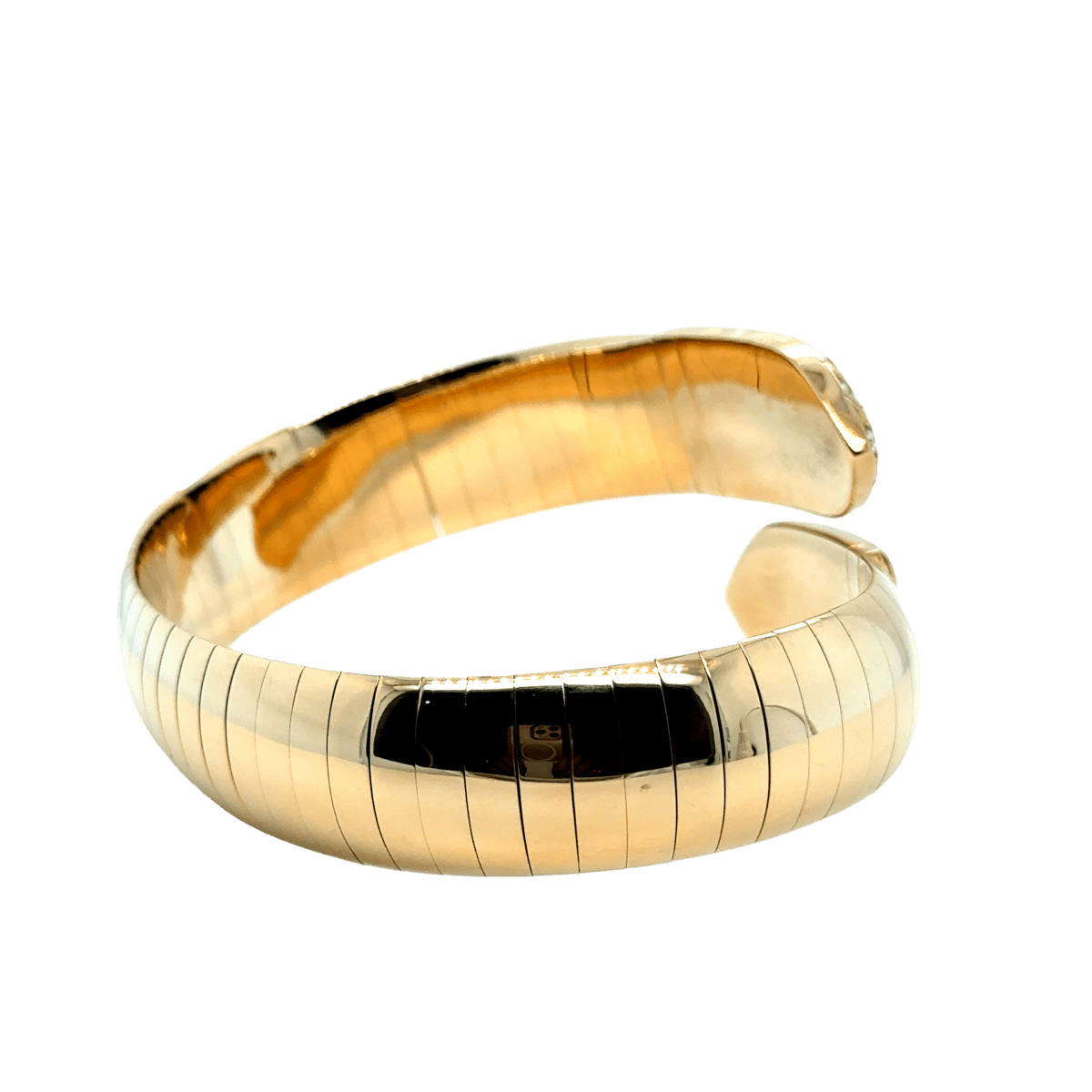 Bracelet Jonc CHAUMET "Plume" en or jaune et diamants - Castafiore