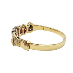 Bracelet Jonc CRISTILLI en or jaune, saphirs et diamants - Castafiore