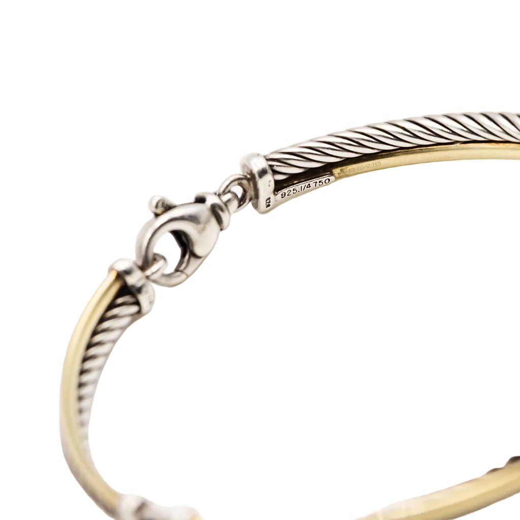 Bracelet Jonc DAVID YURMAN "Crossover" en or jaune et argent - Castafiore