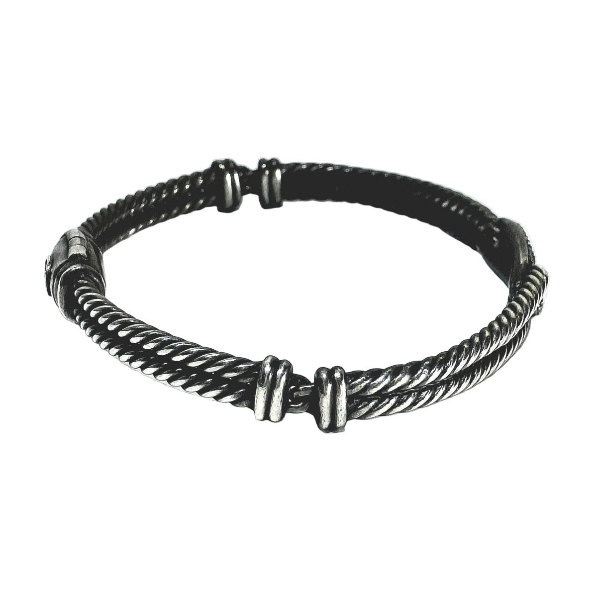 Bracelet Jonc DAVID YURMAN en argent et diamants - Castafiore