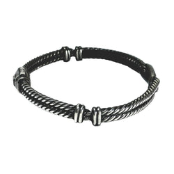 Bracelet Jonc DAVID YURMAN en argent et diamants - Castafiore