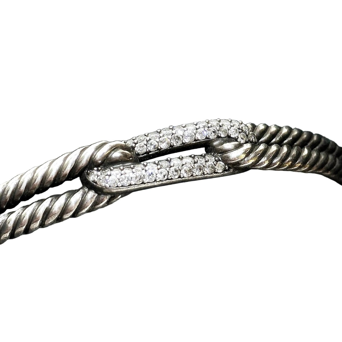 Bracelet Jonc DAVID YURMAN en argent et diamants - Castafiore