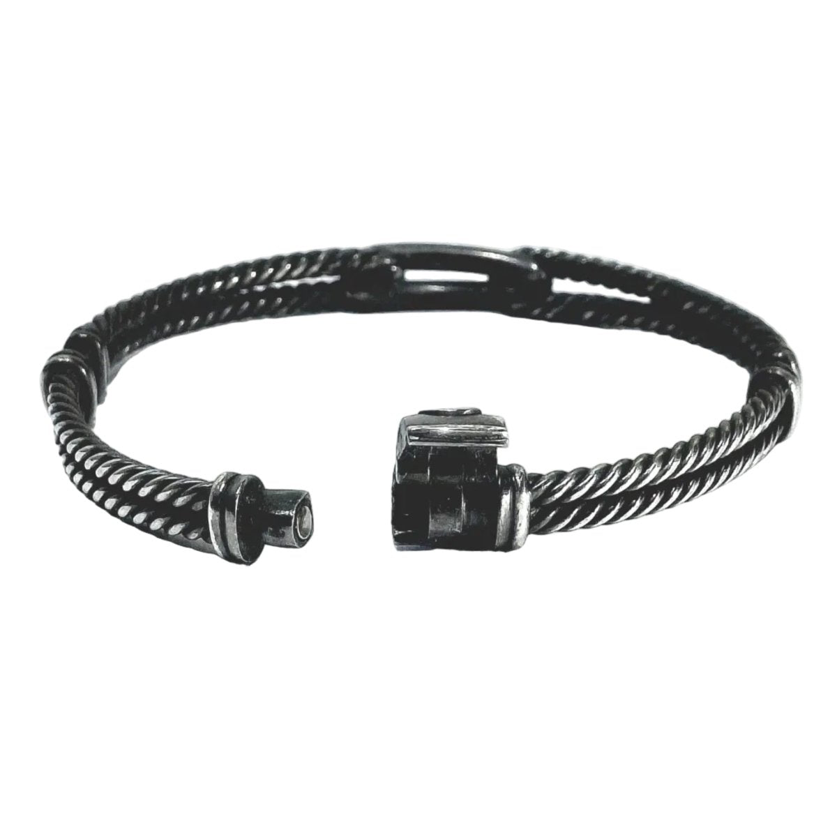 Bracelet Jonc DAVID YURMAN en argent et diamants - Castafiore