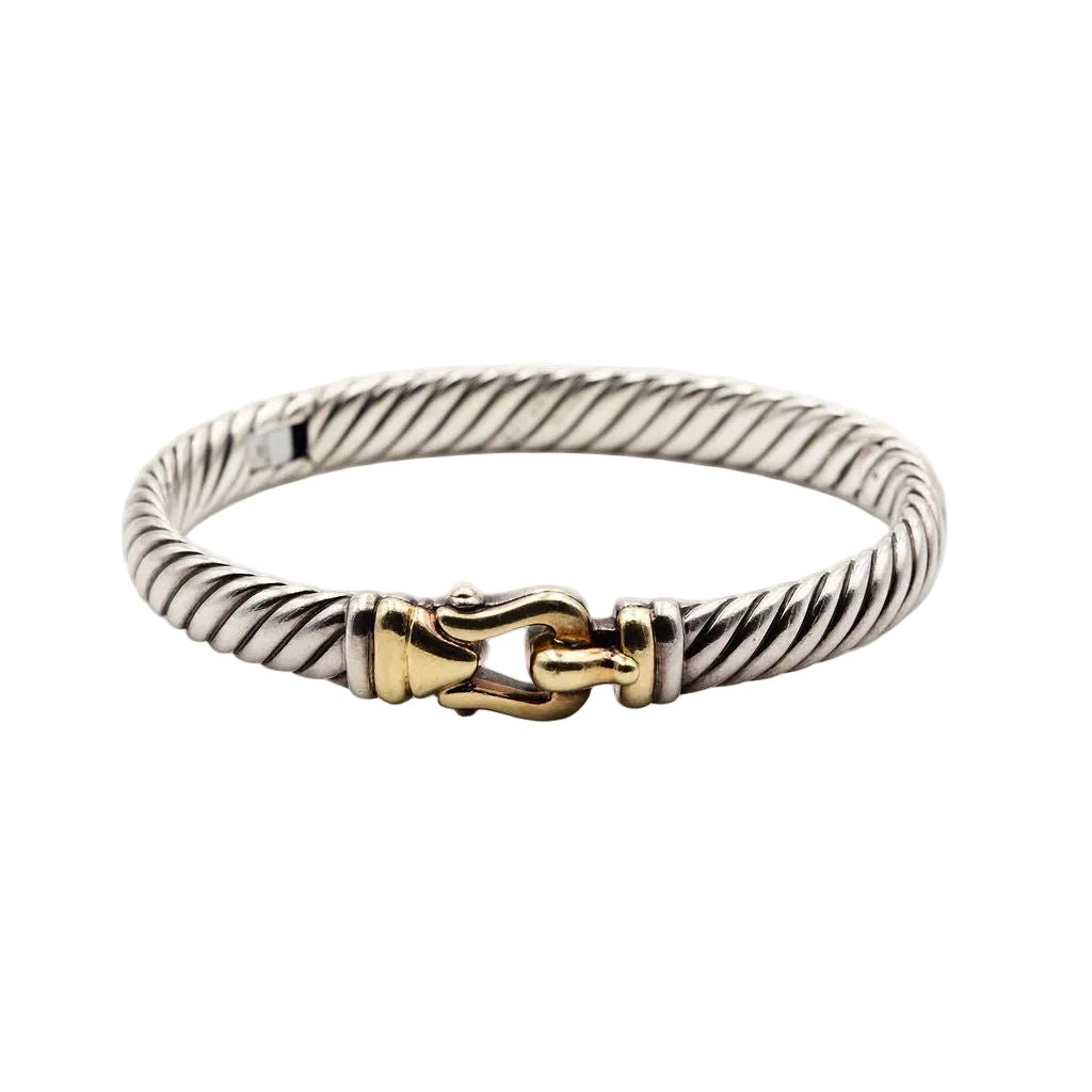 Bracelet Jonc DAVID YURMAN en argent et or jaune - Castafiore