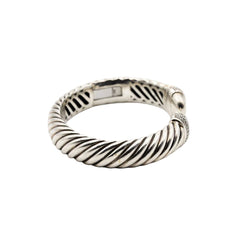 Bracelet jonc DAVID YURMAN "Narrow Waverly" en argent et diamants - Castafiore