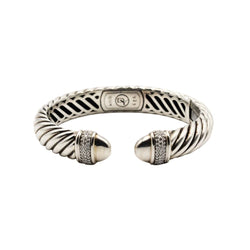 Bracelet jonc DAVID YURMAN "Narrow Waverly" en argent et diamants - Castafiore