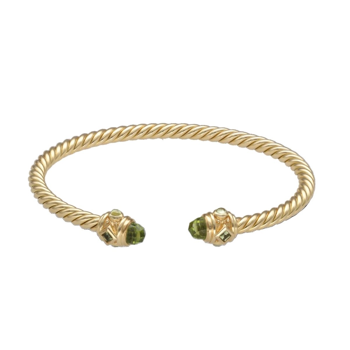 Bracelet Jonc DAVID YURMAN Renaissance Cable Spira en or jaune et cabochons