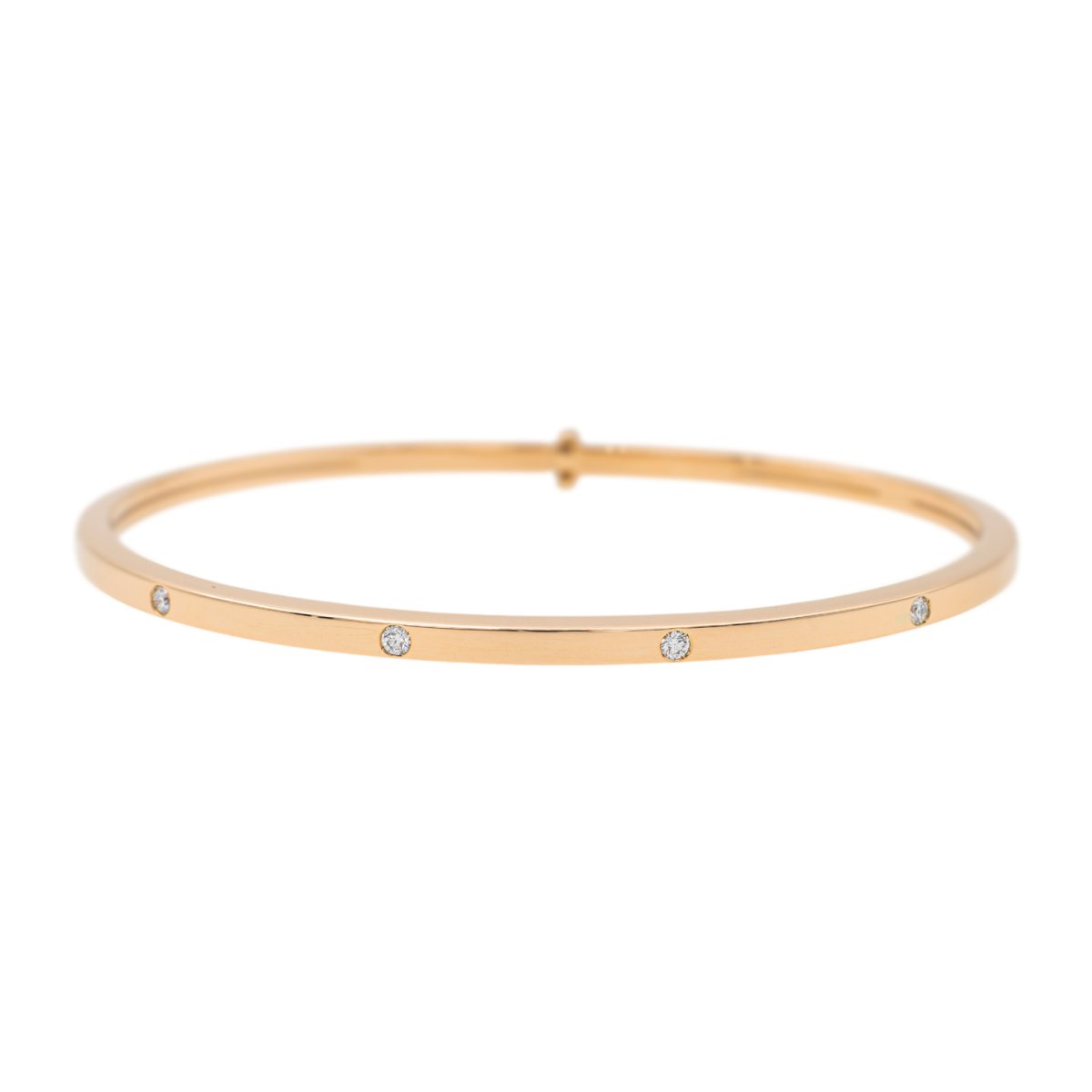 Bracelet Jonc Diamant en Or Rose - Castafiore