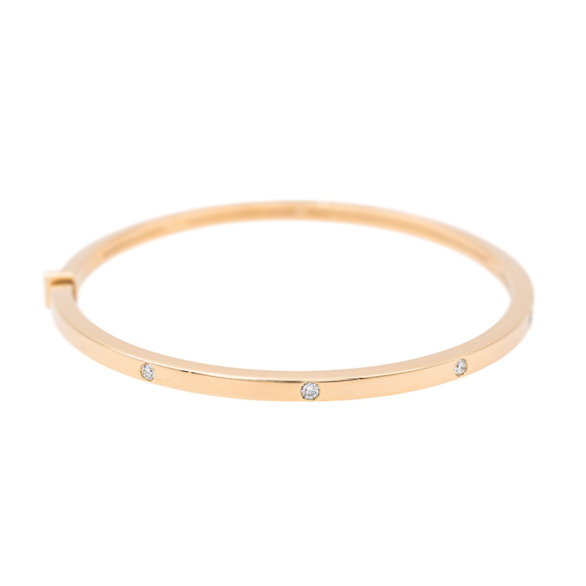 Bracelet Jonc Diamant en Or Rose - Castafiore