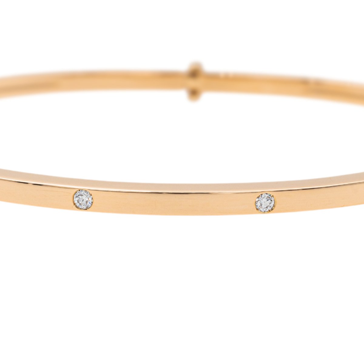 Bracelet Jonc Diamant en Or Rose - Castafiore