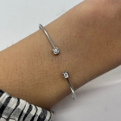 Bracelet Jonc DINH VAN "Le Cube" en or blanc et diamants - Castafiore