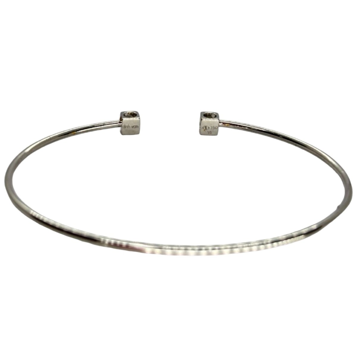 Bracelet Jonc DINH VAN "Le Cube" en or blanc et diamants - Castafiore