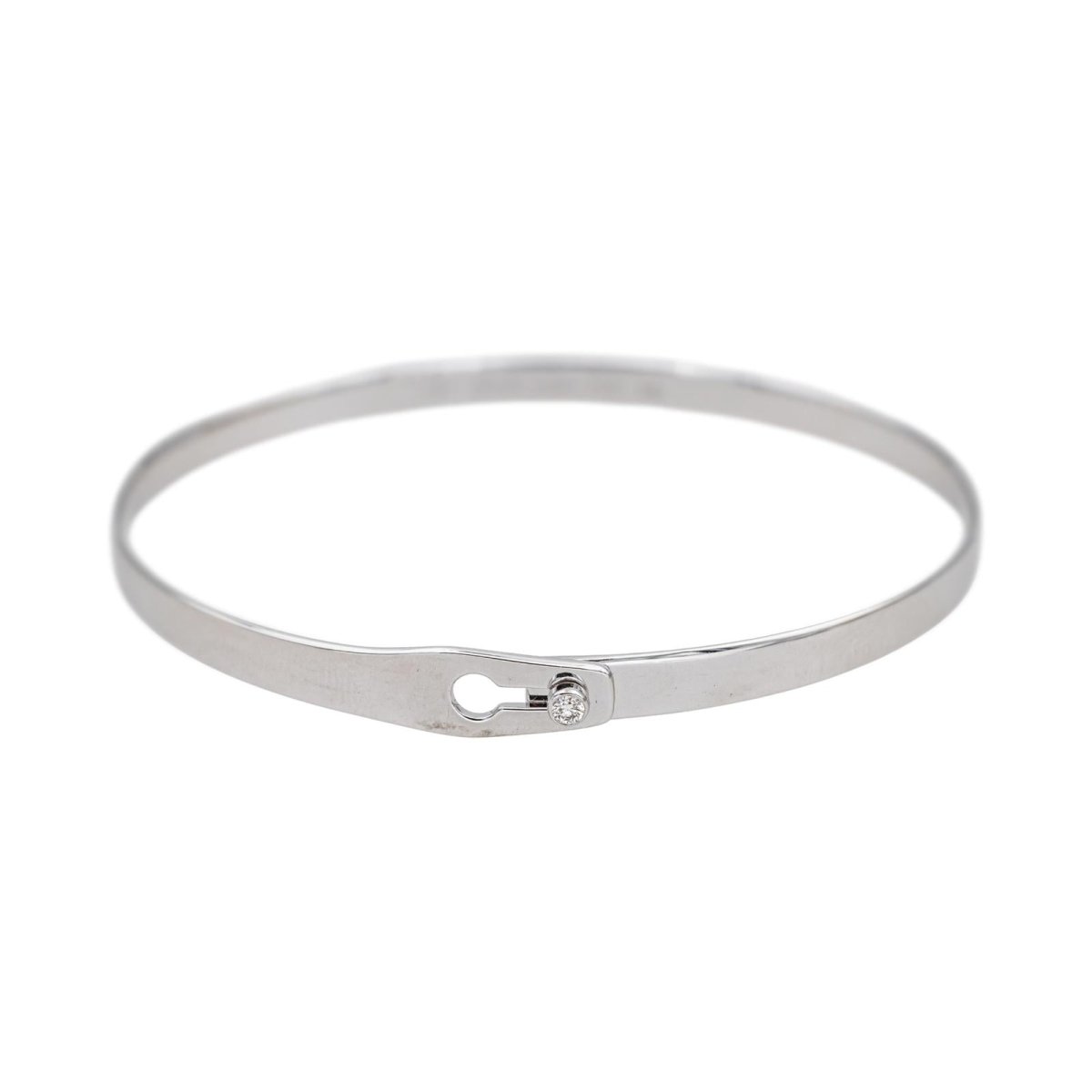 Bracelet Jonc DINH VAN "Serrure" en or blanc et diamant - Castafiore