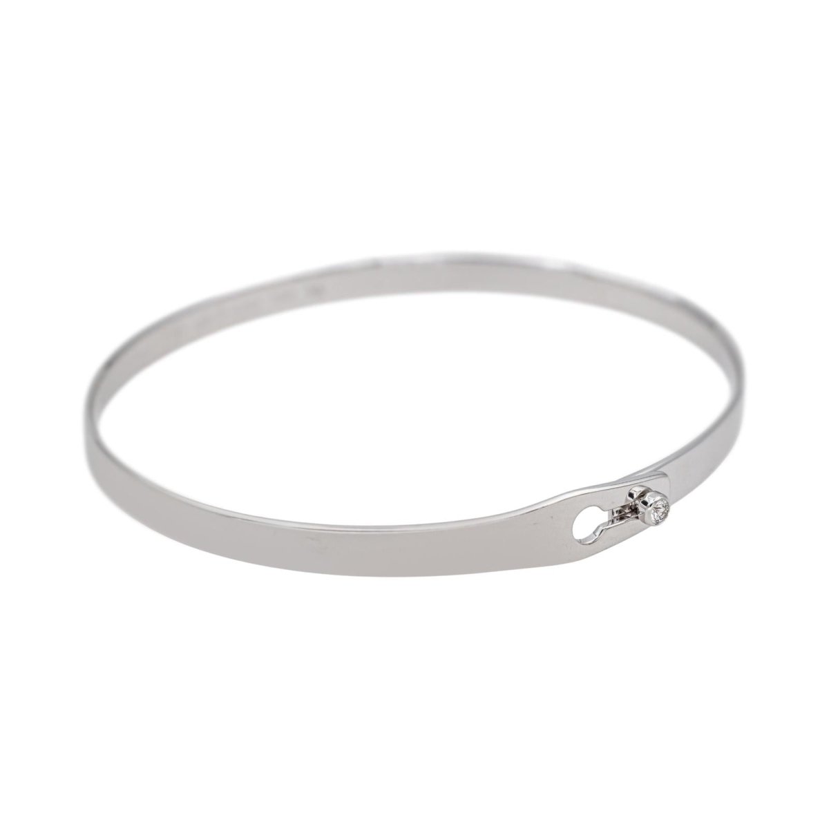 Bracelet Jonc DINH VAN "Serrure" en or blanc et diamant - Castafiore