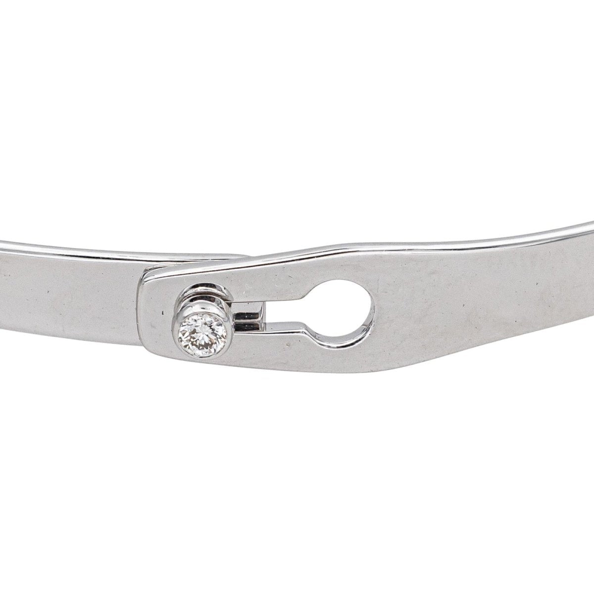 Bracelet Jonc DINH VAN "Serrure" en or blanc et diamant - Castafiore