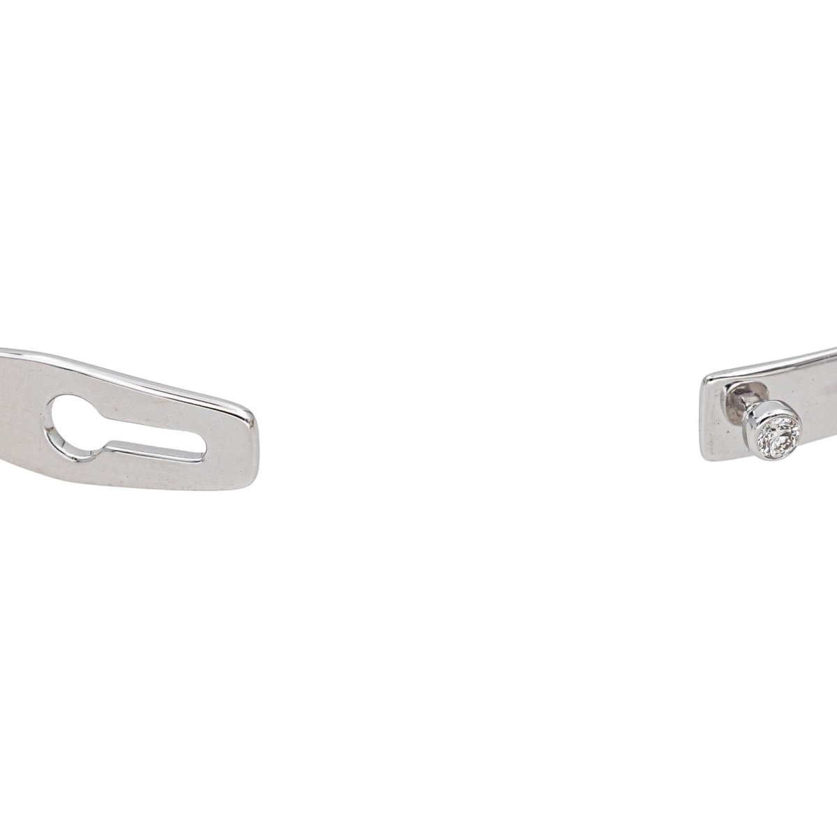 Bracelet Jonc DINH VAN "Serrure" en or blanc et diamant - Castafiore