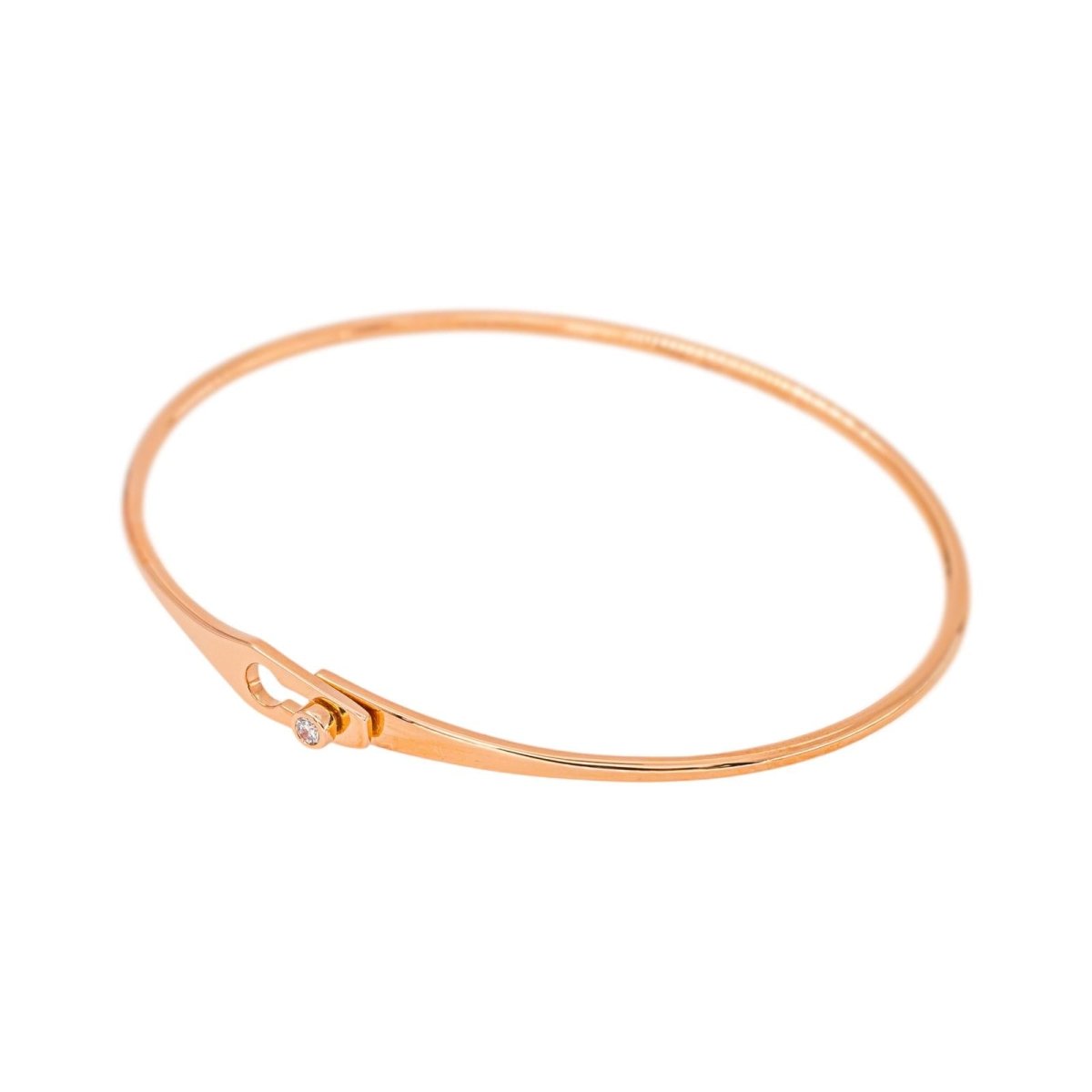 Bracelet Jonc DINH VAN "Serrure" en or rose et diamant - Castafiore