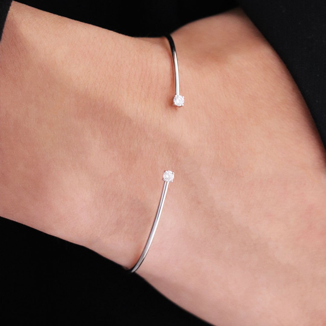 Bracelet Jonc en or blanc et diamant - Castafiore