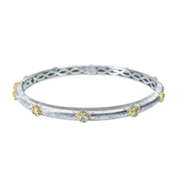 Bracelet jonc en or blanc et diamants - Castafiore