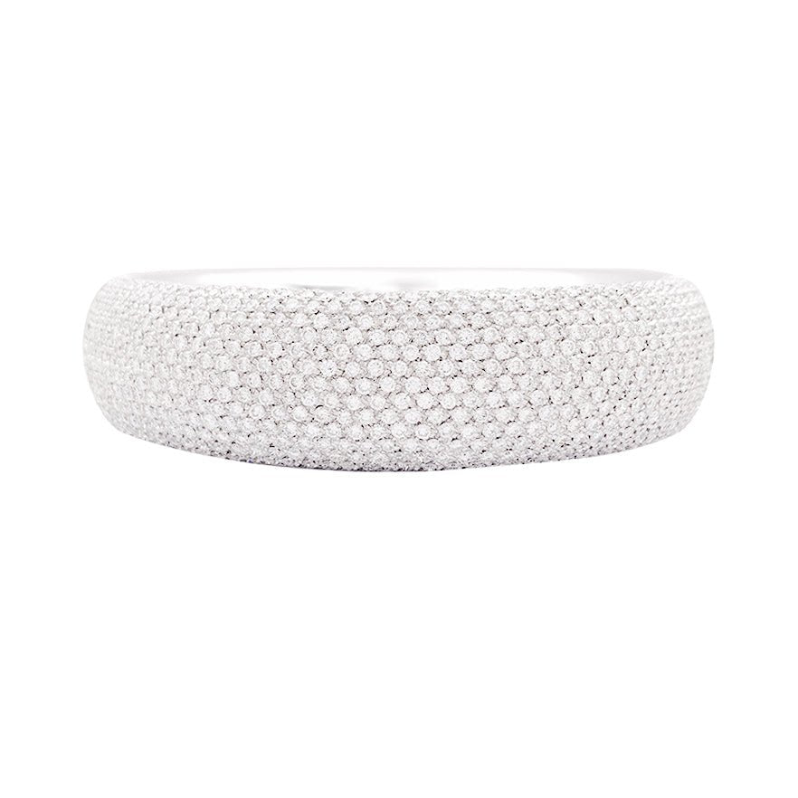 Bracelet jonc en or blanc et diamants - Castafiore