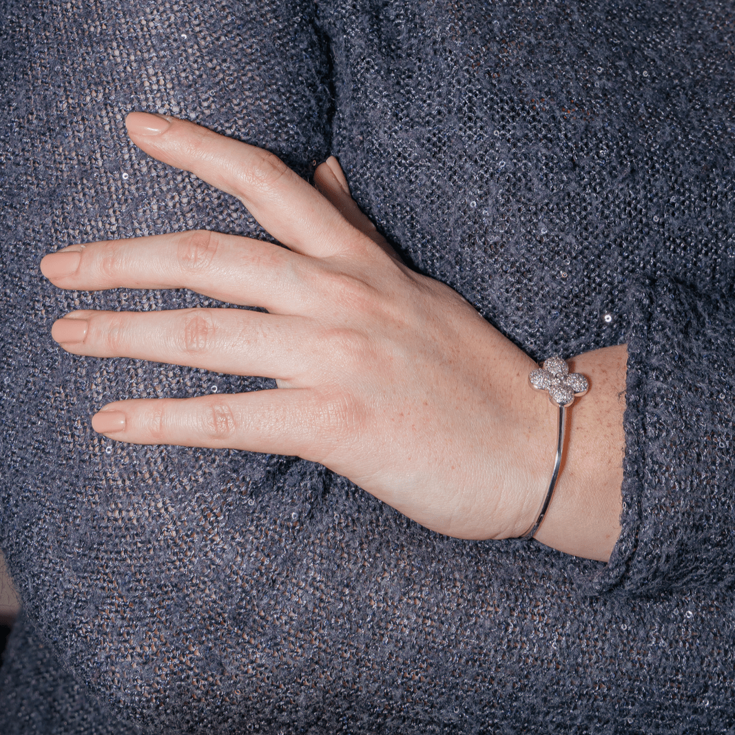 Bracelet Jonc en or blanc et diamants - Castafiore