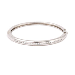 Bracelet Jonc en or blanc et diamants - Castafiore