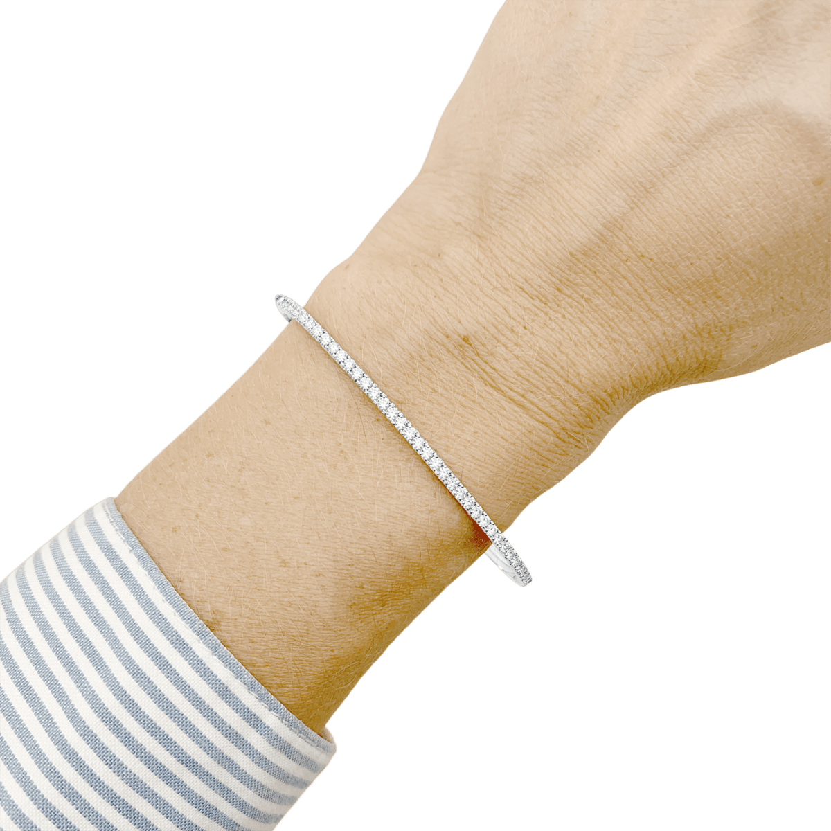 Bracelet Jonc en or blanc et diamants - Castafiore