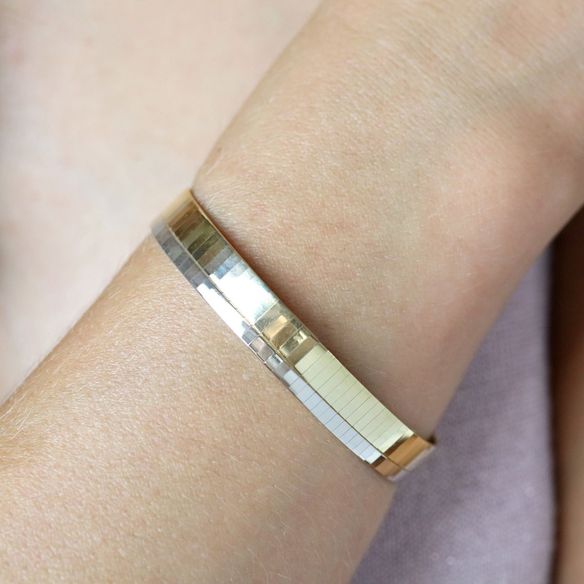 Bracelet Jonc en or blanc et or jaune - Castafiore