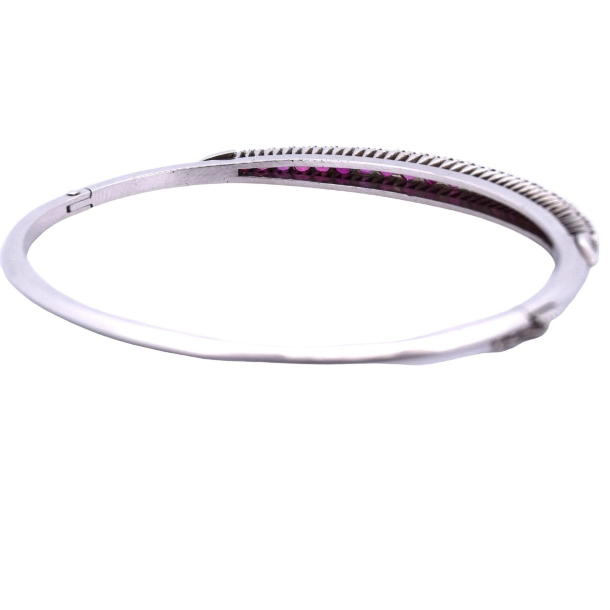 Bracelet Jonc en or blanc et rubis - Castafiore