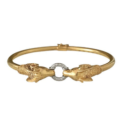 Bracelet Jonc en or blanc, or jaune et diamants - Castafiore