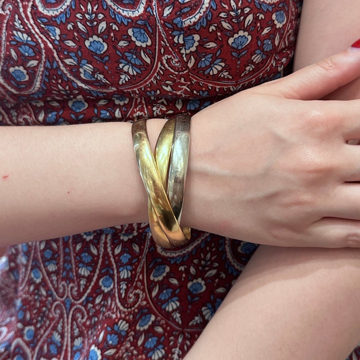 Bracelet Jonc en or blanc, or jaune et or rose - Castafiore