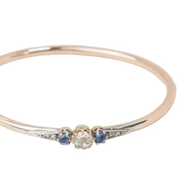 Bracelet Jonc en or blanc, or rose, saphirs et diamant - Castafiore