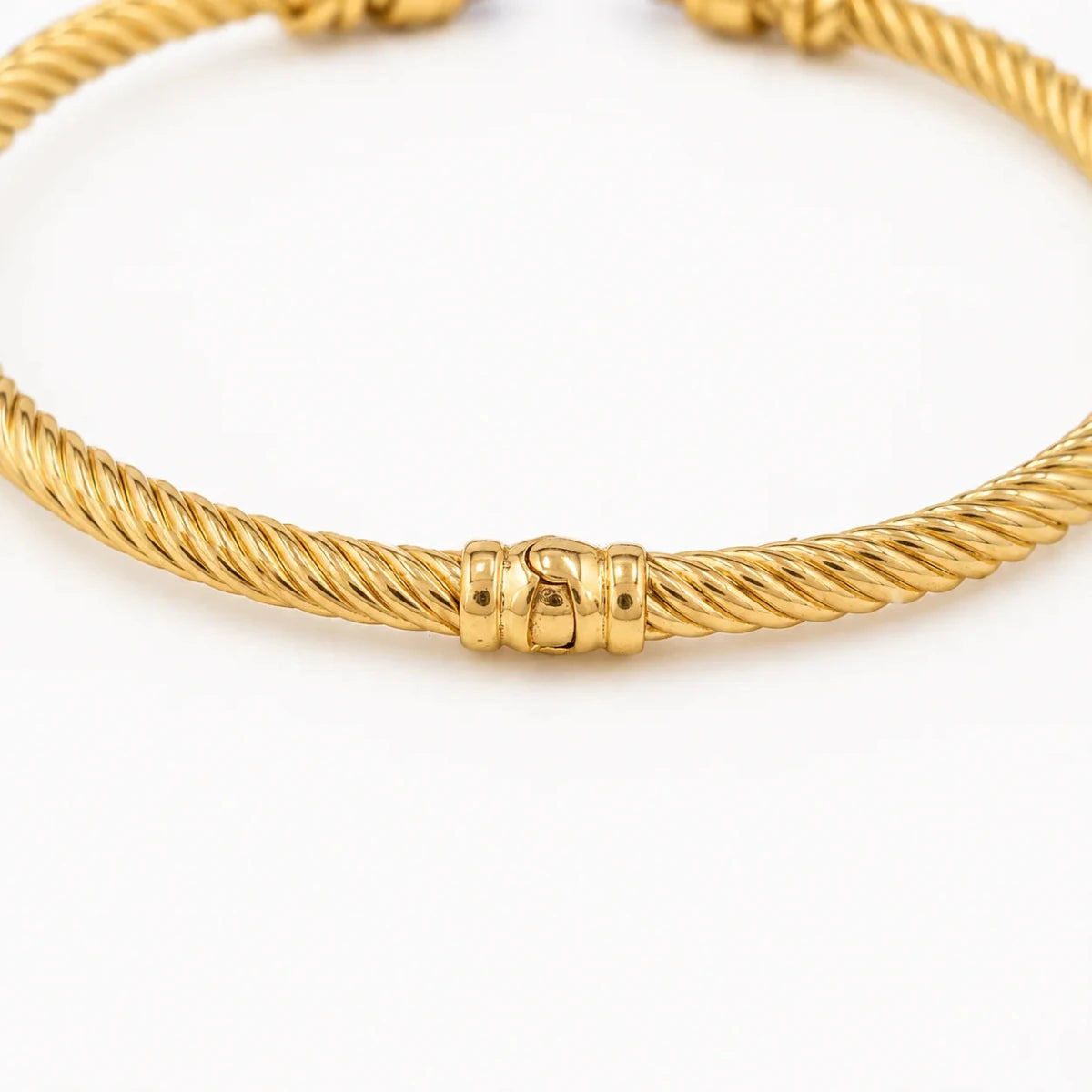 Bracelet Jonc en or jaune, améthystes et diamants - Castafiore