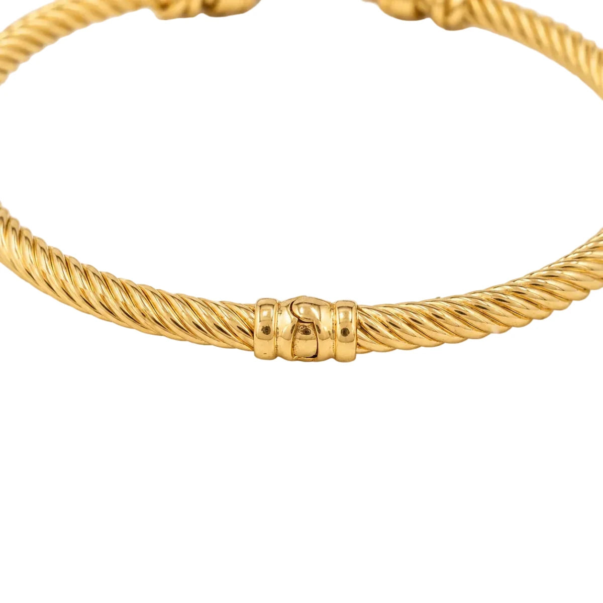 Bracelet Jonc en or jaune, améthystes et diamants - Castafiore