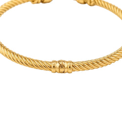 Bracelet Jonc en or jaune, améthystes et diamants - Castafiore