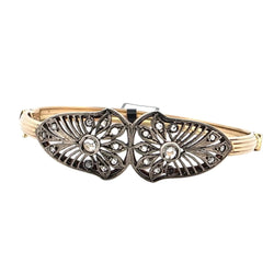 Bracelet Jonc en or jaune, argent et diamants - Castafiore