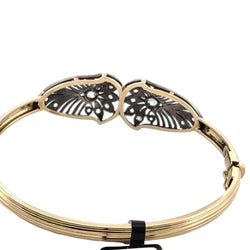Bracelet Jonc en or jaune, argent et diamants - Castafiore