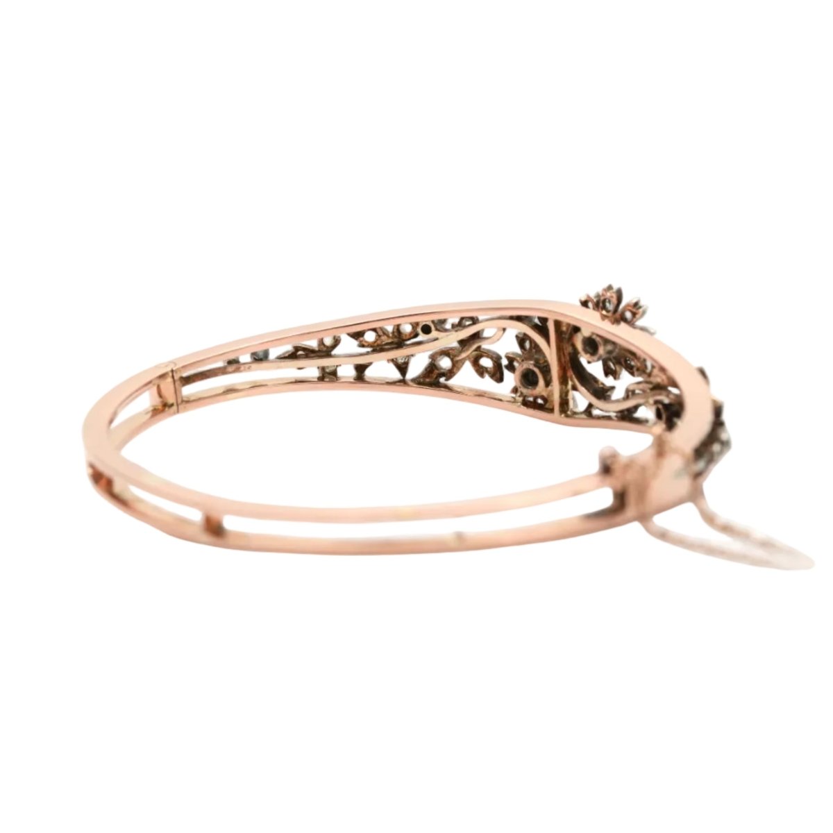 Bracelet Jonc en or jaune, argent et diamants - Castafiore