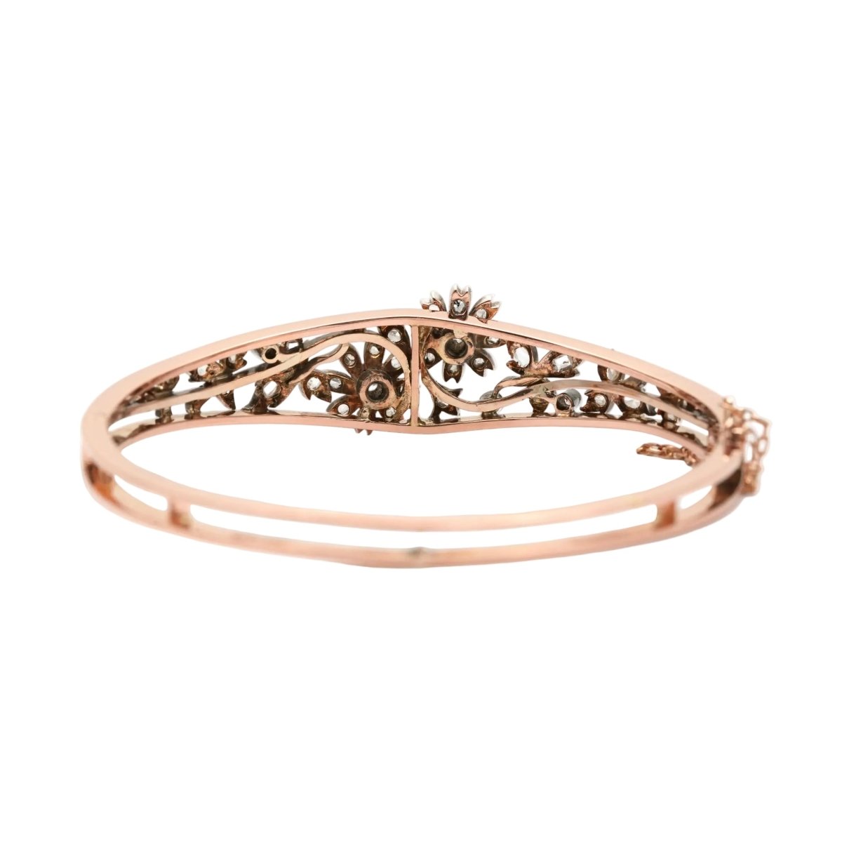 Bracelet Jonc en or jaune, argent et diamants - Castafiore