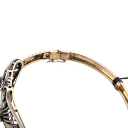 Bracelet Jonc en or jaune, argent et diamants - Castafiore
