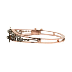 Bracelet Jonc en or jaune, argent et diamants - Castafiore