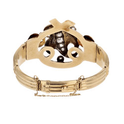 Bracelet Jonc en or jaune, émail et diamants - Castafiore