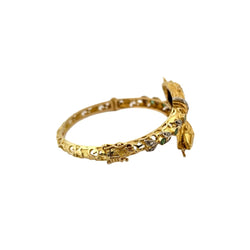 Bracelet Jonc en or jaune, émeraude et diamant - Castafiore