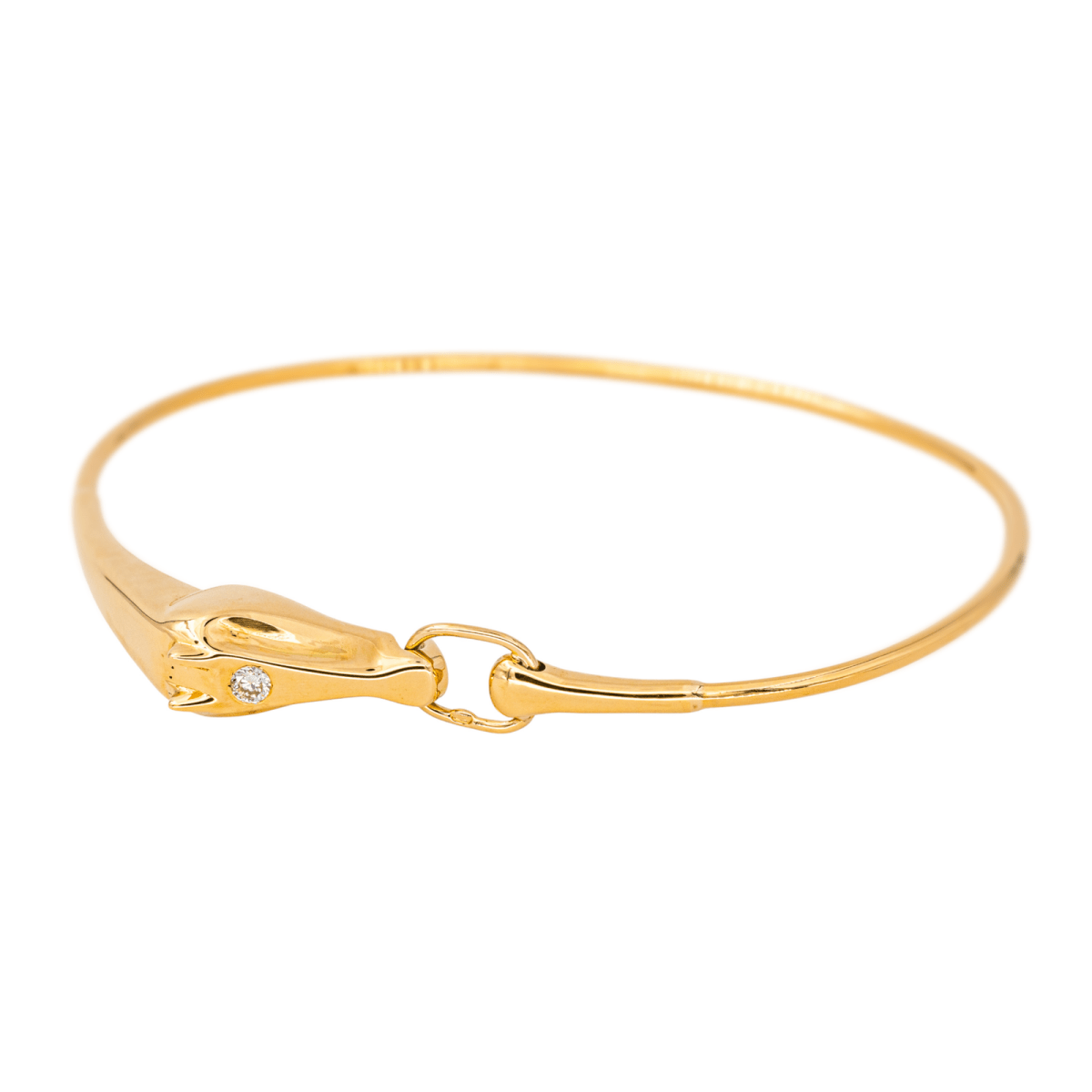 Bracelet Jonc en or jaune et diamant - Castafiore