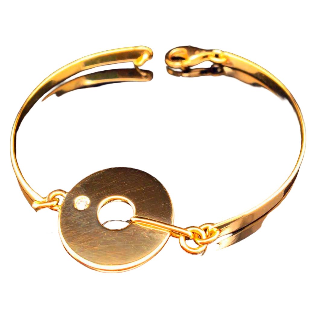Bracelet Jonc en or jaune et diamant - Castafiore