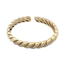 Bracelet jonc en or jaune et diamant - Castafiore